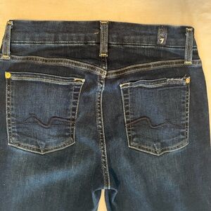 7 For All Mankind Jeans Womens 27 Dark Wash Straight Leg Stretch Denim Mid Rise